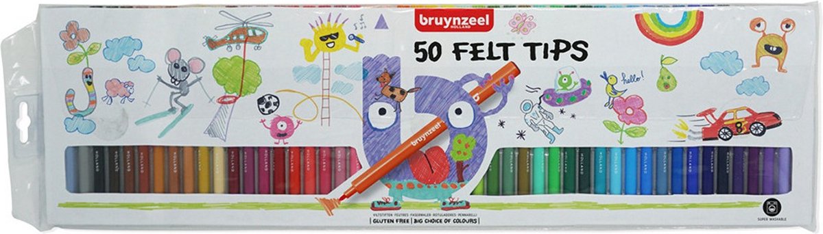 Bruynzeel Viltstiften in Etui 50 Stuks