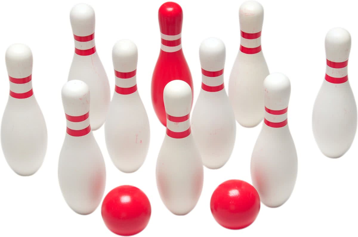 BS Bowling - Hout - Rood & Wit