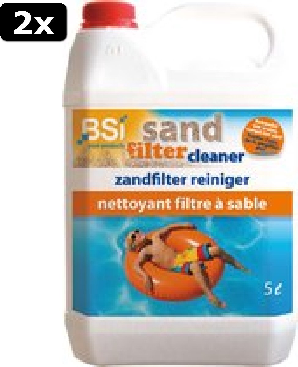 2x BSI - Sand Filter Cleaner - Zwembad - Spa - Reiniger voor zandfilters en filters uit diatomee√´naarde - Verwijdert vet, kalkafzettingen, haren en ander vuil uit de filter - 5 l