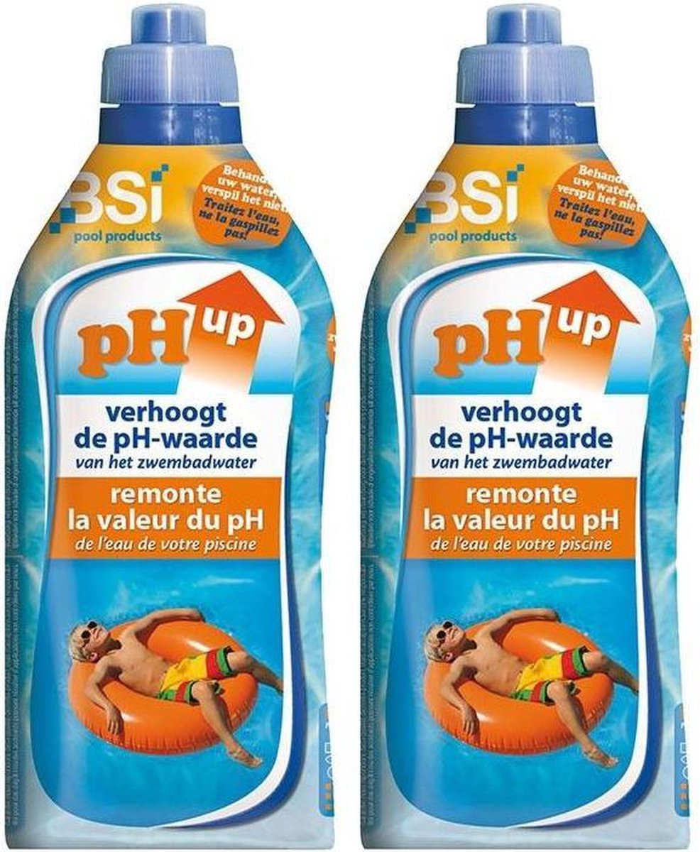 BSI - pH Up - pH verhoger - zwembadonderhoud - 2 x 1 L - Vloeibaar