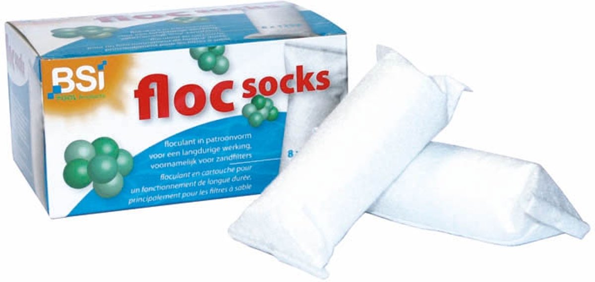 Floc socks 8x125 gr - Flocculatiekousje in patroonvorm voor in de skimmer