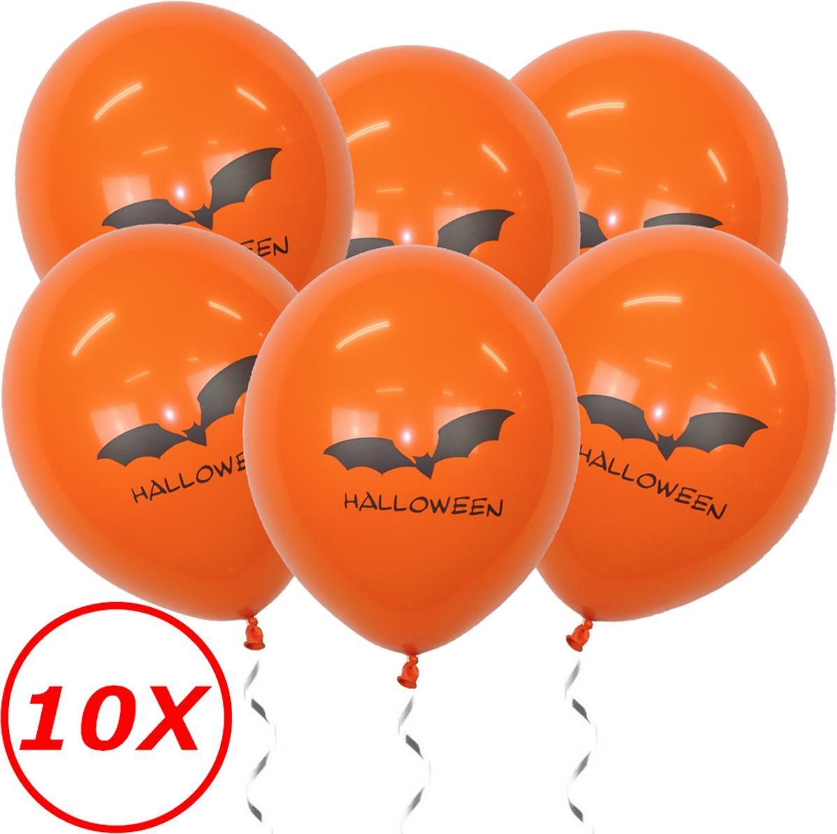 Halloween Versiering Decoratie Helium Ballonnen Feest Versiering Halloween Accessoires Ballon Oranje Vleermuis – 10 Stuks