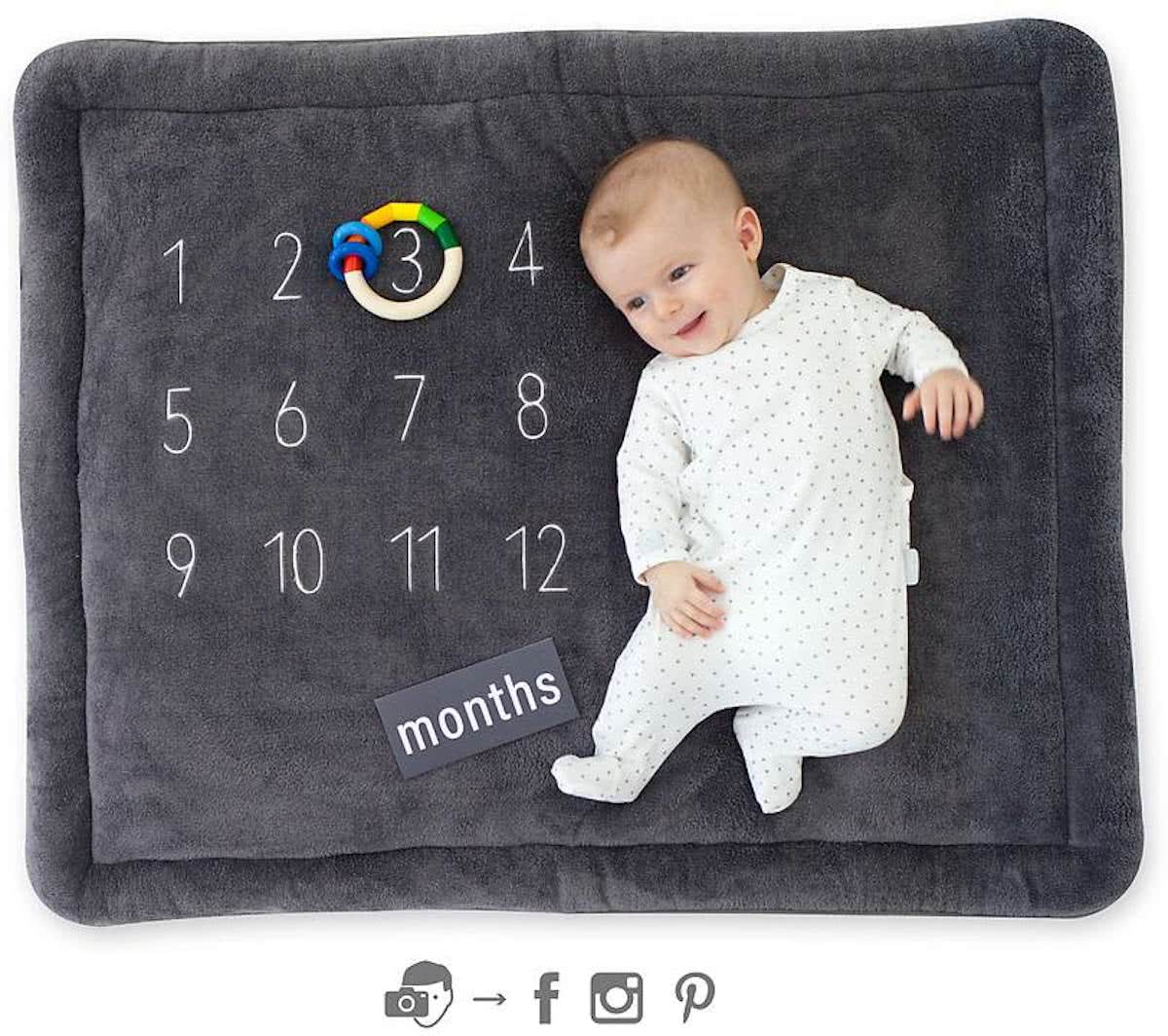 Bemini boxkleed softy Pixel 75 x 95 cm Pingu antraciet 75x95cm