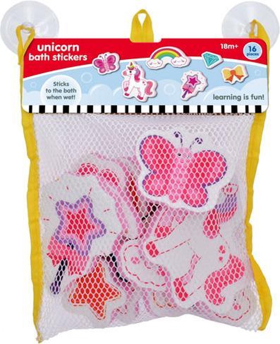 Badspeelgoed - Unicorn Badspeelgoed Foam- 16 stuks - 2 in 1 - Educatief Speelgoed - Inclusief Opbergnet Speelgoed Tas - Verjaardagscadeau 2 jaar -