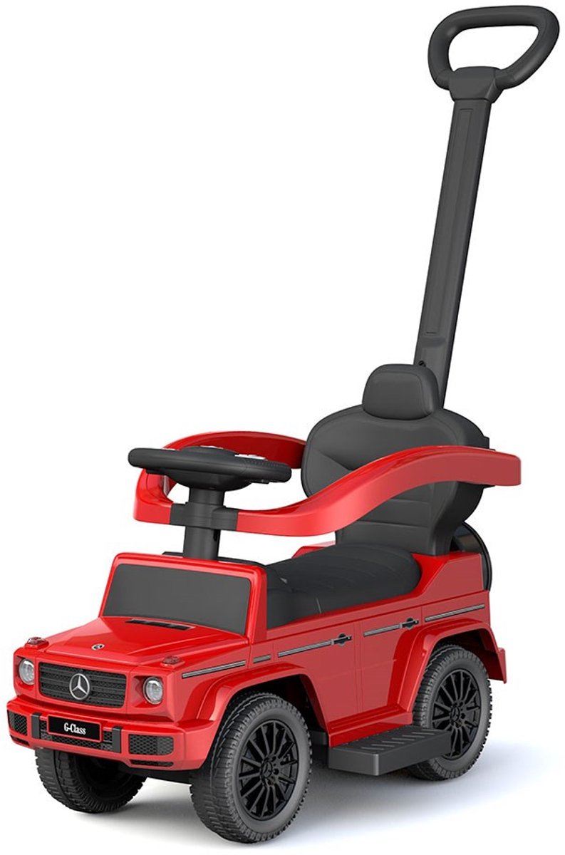   - Mercedes-Benz -   - Miniatuur G-Klasse - Rood - Duwstang met veiligheidsrail - Luxe speelgoedauto voor peuters - Kinderauto - Speelauto - Voertuig - Mobiel - Buitenspeelgoed