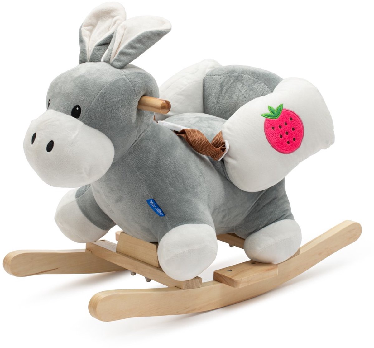   - Schommelpaard - Pluchen ezel - Zacht en vriendelijk - Houten handvatten - Schommelspeelgoed - Kinder speelgoed - Schommelstoel - Rocking toy - Muzikaal schommelpaard