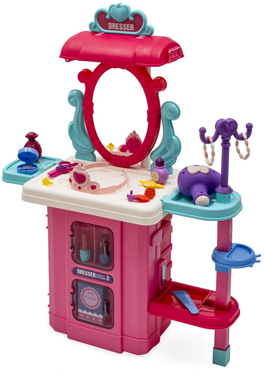  - Speelgoed Kaptafel - Roze - Met accessoires - Interactief rollenspel - Educatief speelgoed - Make-up - Verzorging - Creatief spelen - Fantasie