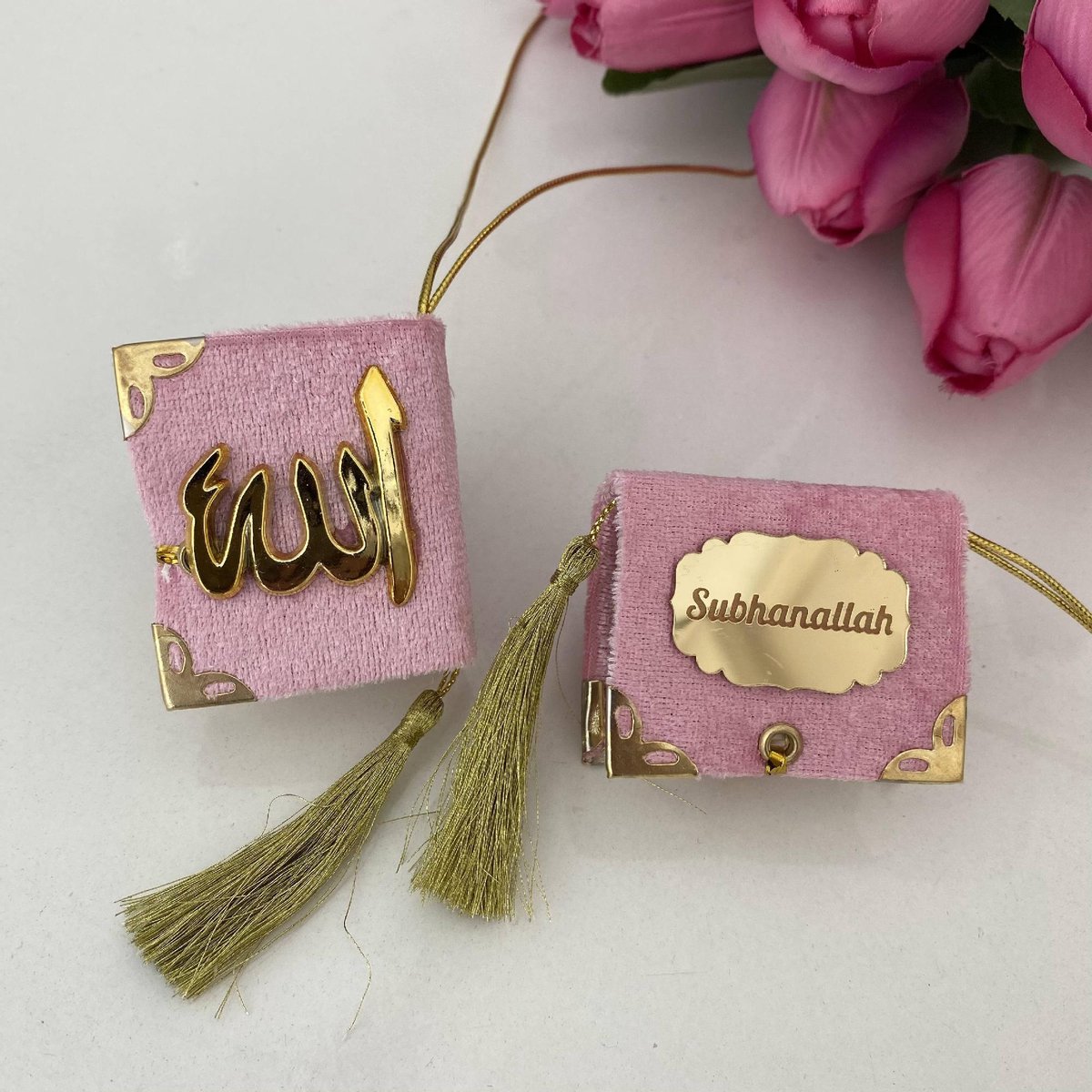 10 stuks Roze Mini-Koran als Geschenk voor islamitische feesten, Moslimgeschenk, Eid-gunsten, Nieuw Babyfeestje, Babygeboorte, Huwelijksfeest, Vaderdag, Moederdag, Hadj-geschenk