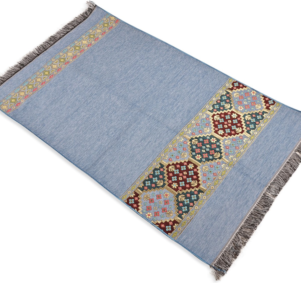 Blauw Motief Gebedskleed - Islamitisch Gebedsmat - Cadeau voor Moslims Eid Cadeau - Ramadan Cadeau verjaardag - Huwelijksgunst - Islam Muslim Prayer Mat (S39)