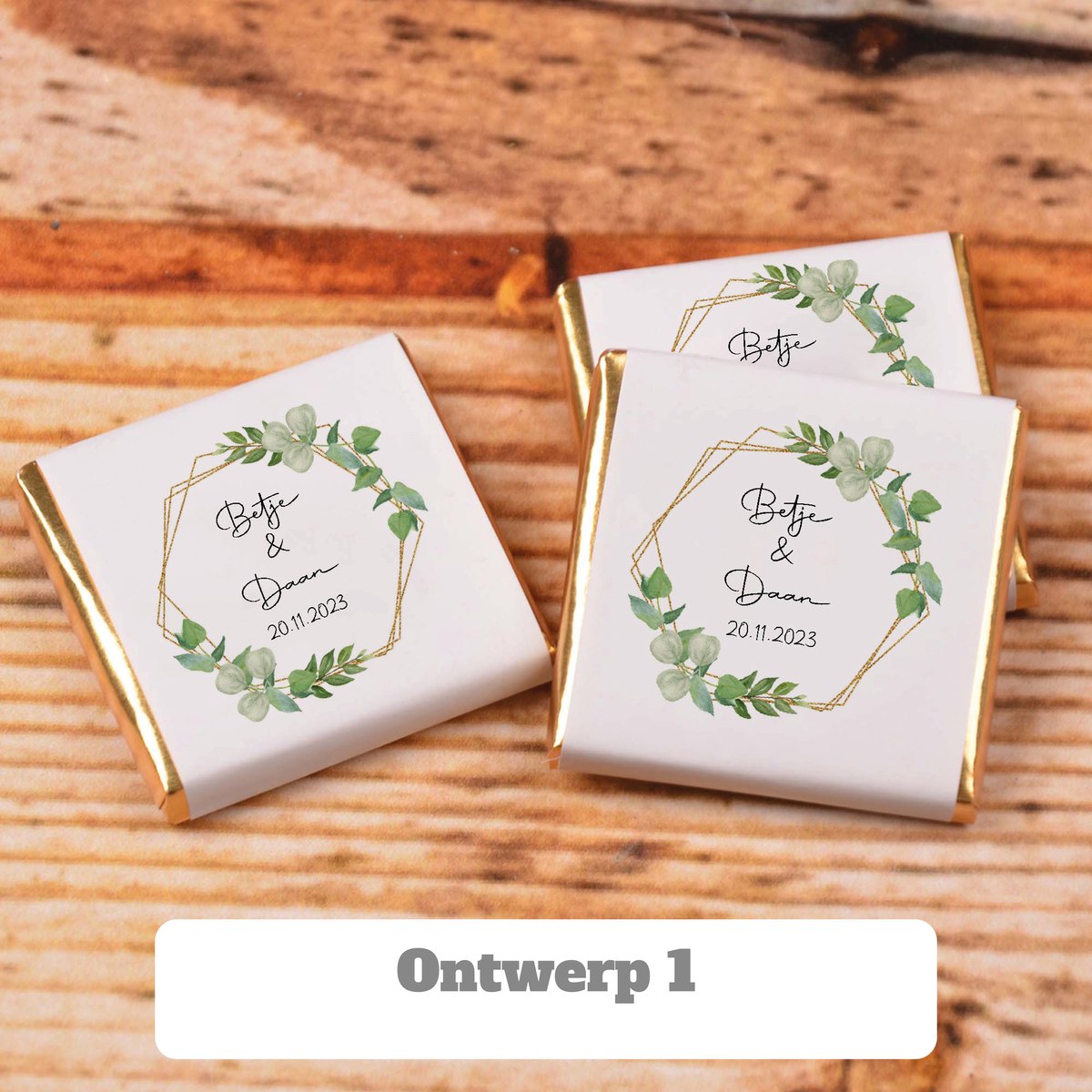 Bruiloft chocoladedoos (100 stuks + doos), bruiloft gunst, cadeau voor gasten, gepersonaliseerde naam, Wedding Chocolate Gift