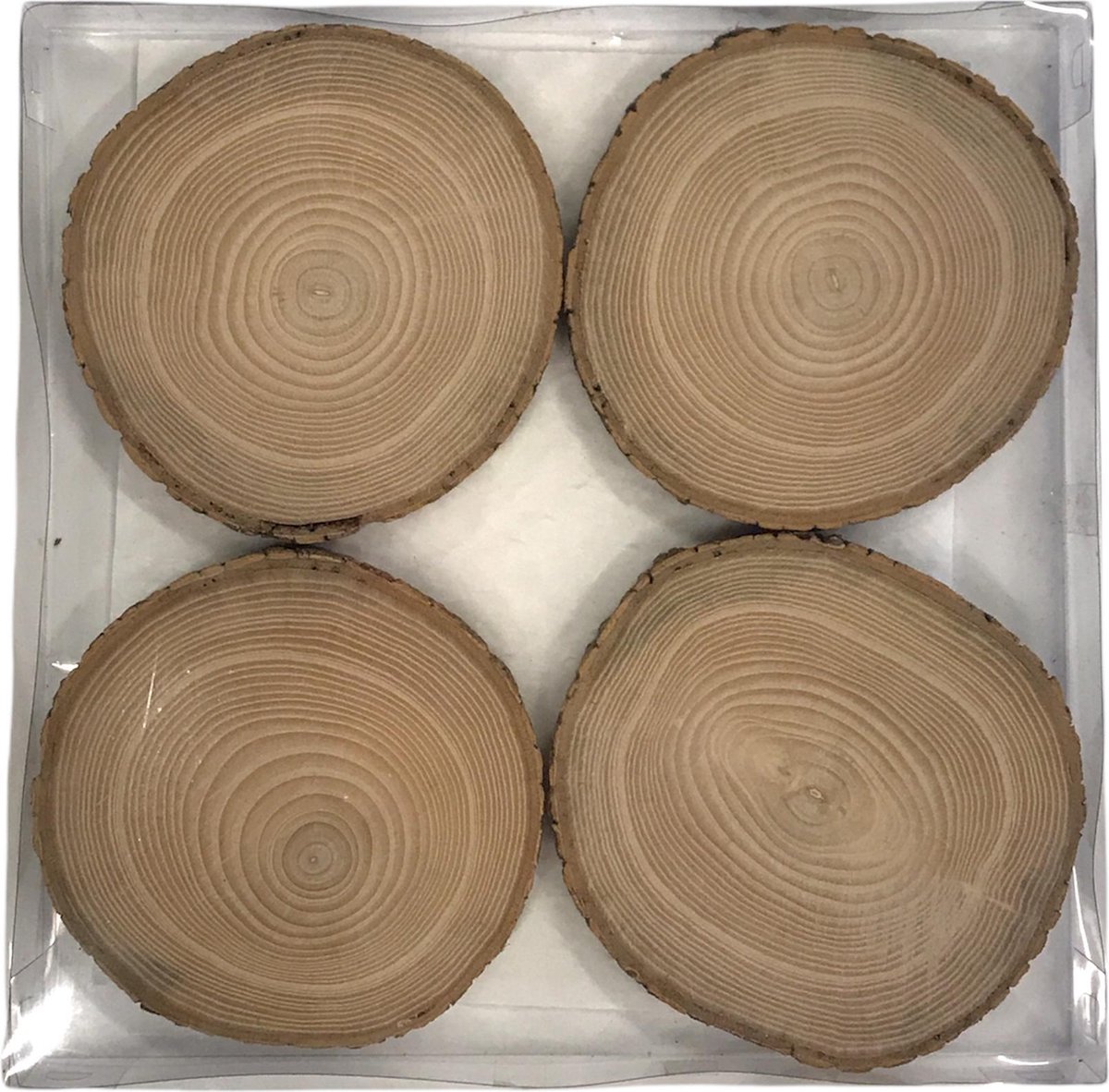 Houtblok - Natuurlijke Ronde Plak - Boomschors Schijven - Huis decoratie - Taart Rustiek Houten Standaard - Bruiloft Feest Decor - Woondecoratie - Wood Slice 12 cm x 4 stuk Set