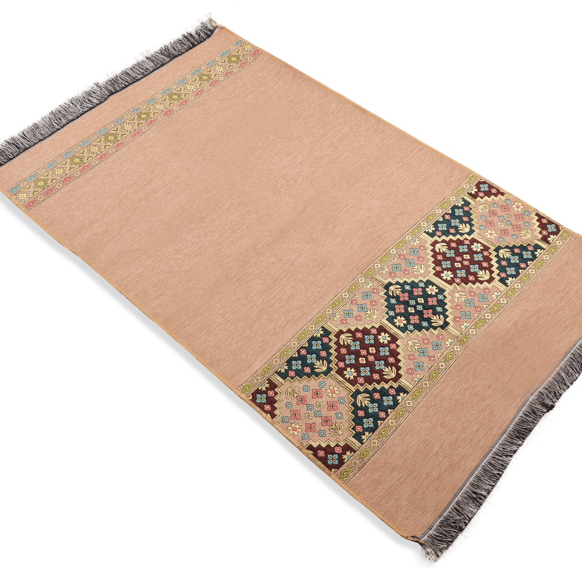 Lichtbruin Motief Gebedskleed - Islamitisch Gebedsmat - Cadeau voor Moslims Eid Cadeau - Ramadan Cadeau verjaardag - Huwelijksgunst - Islam Muslim Prayer Mat (S30)