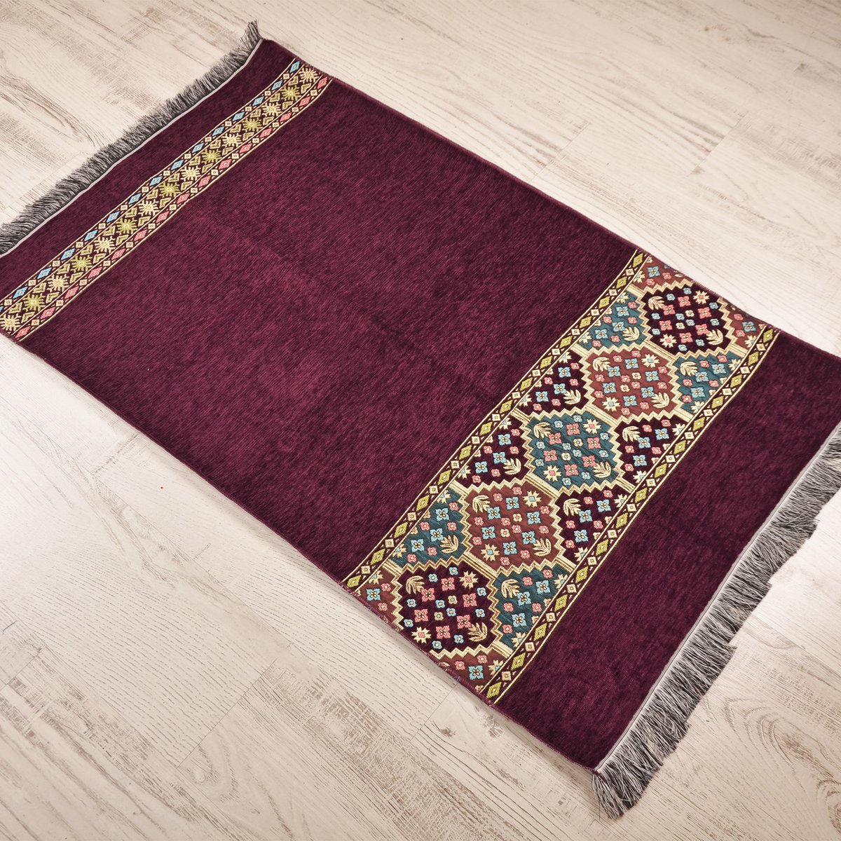 Purper Motief Gebedskleed - Islamitisch Gebedsmat - Cadeau voor Moslims Eid Cadeau - Ramadan Cadeau verjaardag - Huwelijksgunst - Islam Muslim Prayer Mat (S37)