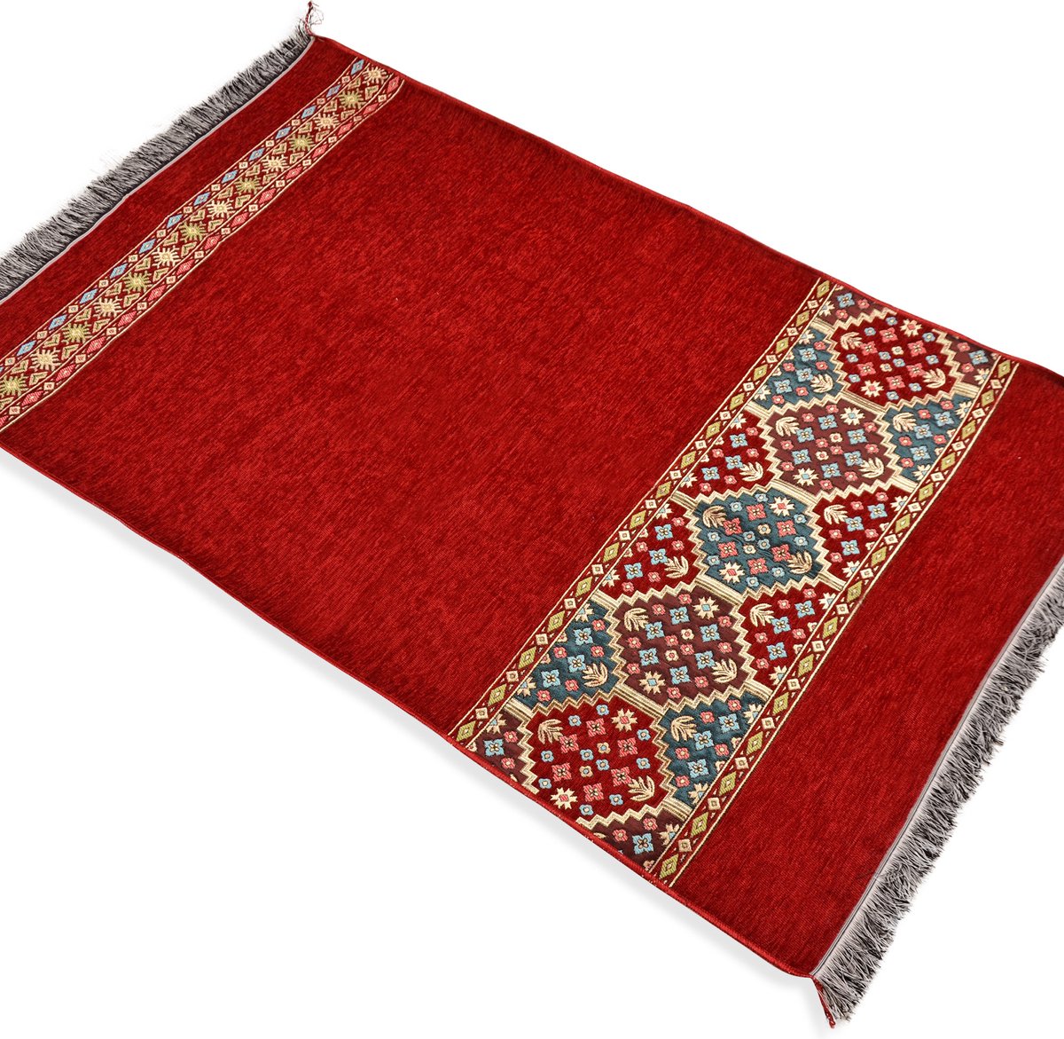 Rood Motief Gebedskleed - Islamitisch Gebedsmat - Cadeau voor Moslims Eid Cadeau - Ramadan Cadeau verjaardag - Huwelijksgunst - Islam Muslim Prayer Mat (S38)