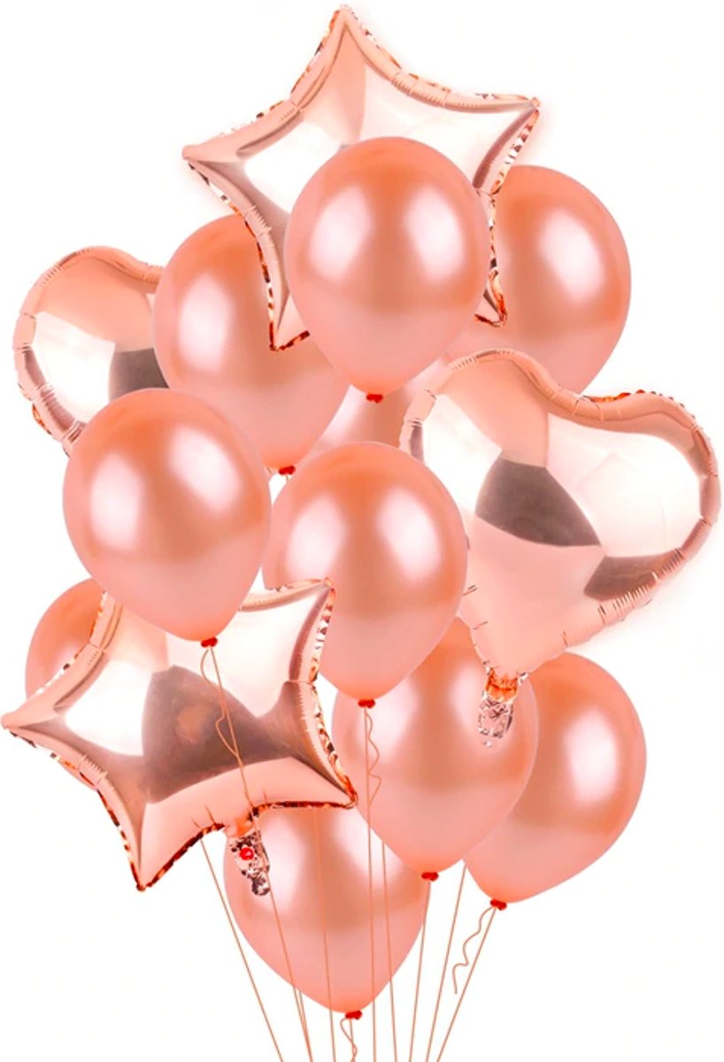 Balonnen-set-rose-goud-hartje-ster-verjaardag-babyshower