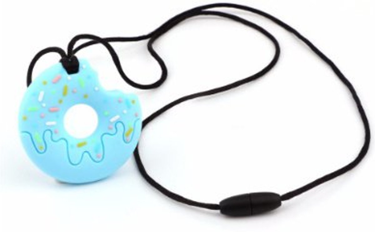 Bijtketting donut blauw