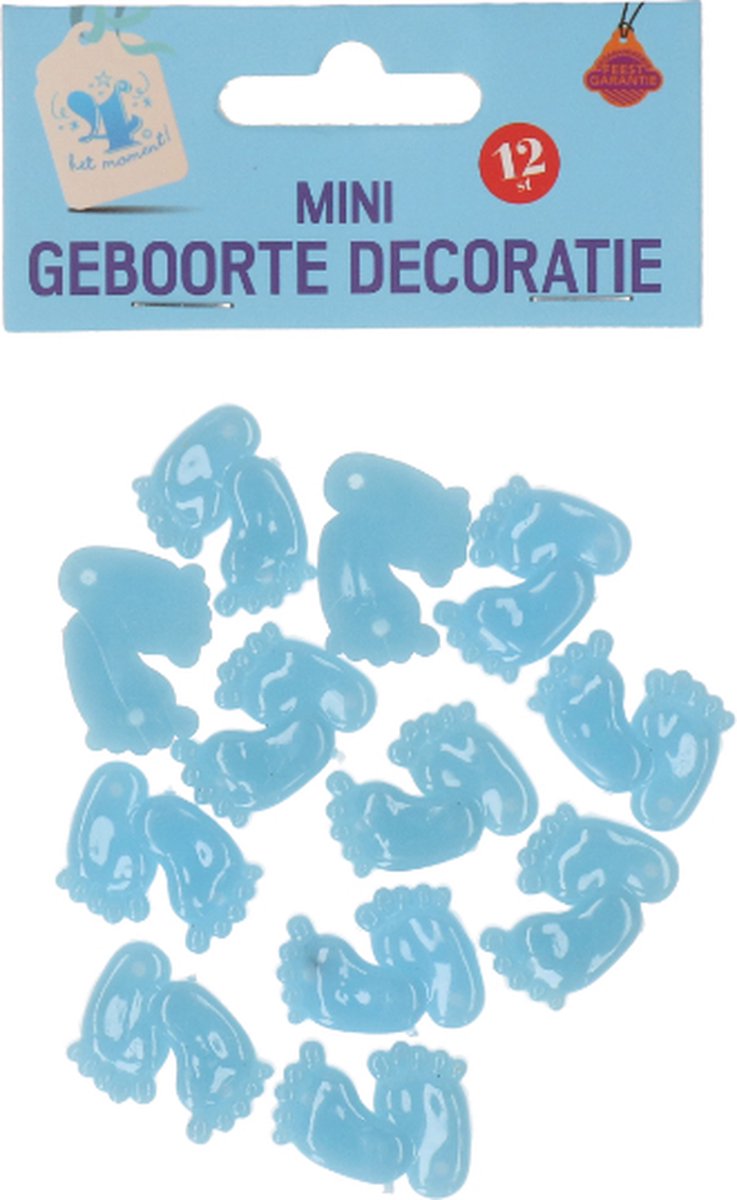 Babyshower Jongen - Mini geboorte decoratie blauw - Geboorte - Decoratie - Versiering - Babyshower - 12stuks.