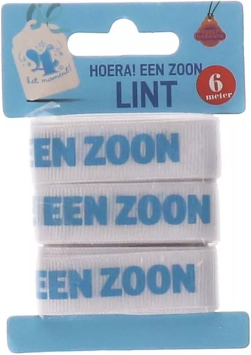 Lint - Hoera een zoon! - 6 meter - Geboorte zoon - Jongen - Babyshower - Versiering - decoratie.