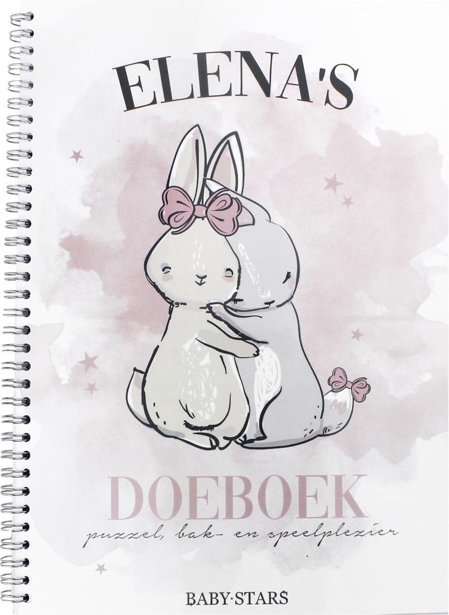 Baby Stars - Powder Pink Doeboek  met naam kindje