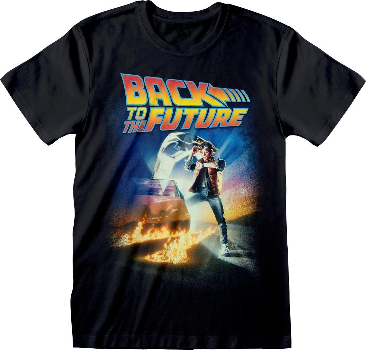 Back To The Future Unisex Affiche voor volwassenen T-Shirt (Zwart)