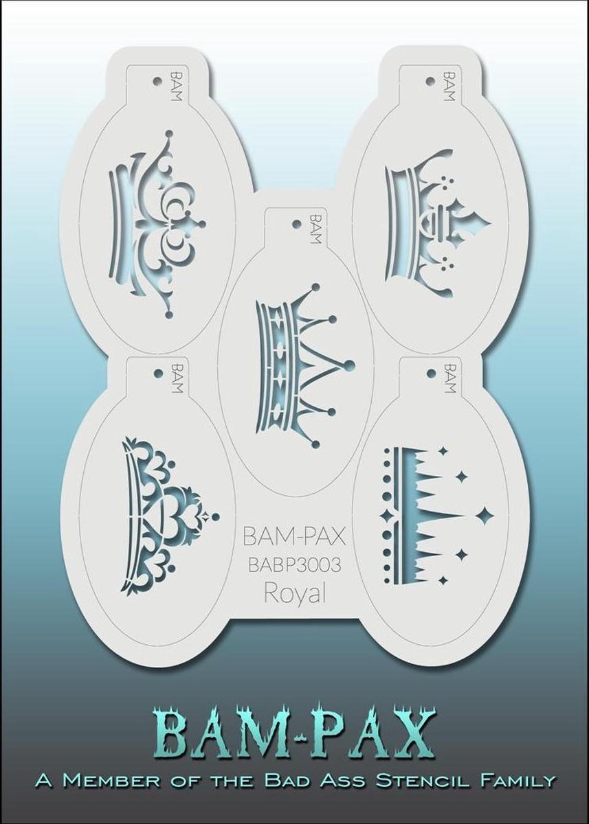 Bad Ass Stencil Pax Royal Nr. 3003 - BAM-PAX3003 - Schmink sjabloon - Bad Ass Stencil - Geschikt voor schmink en airbrush