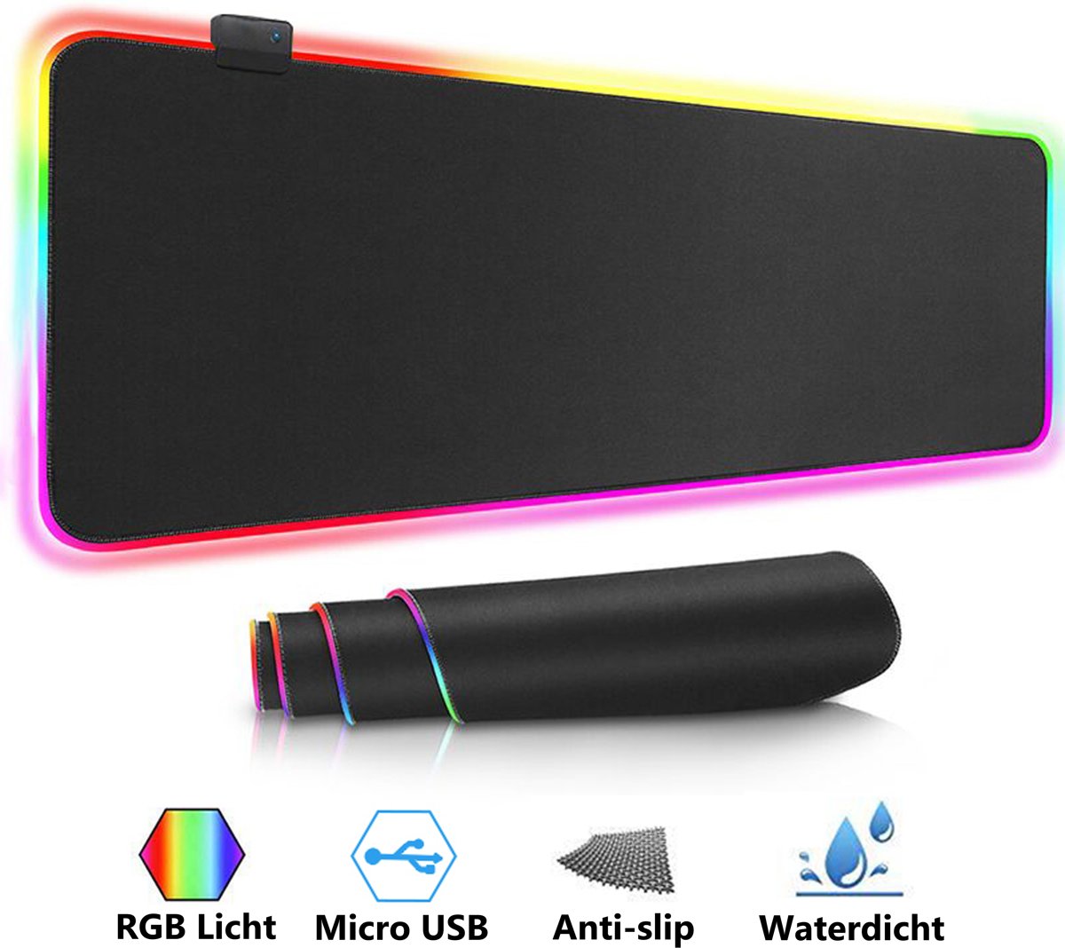 LED Gaming Muismat - 80x30cm - Antislip - Waterproof - Mouse Pad