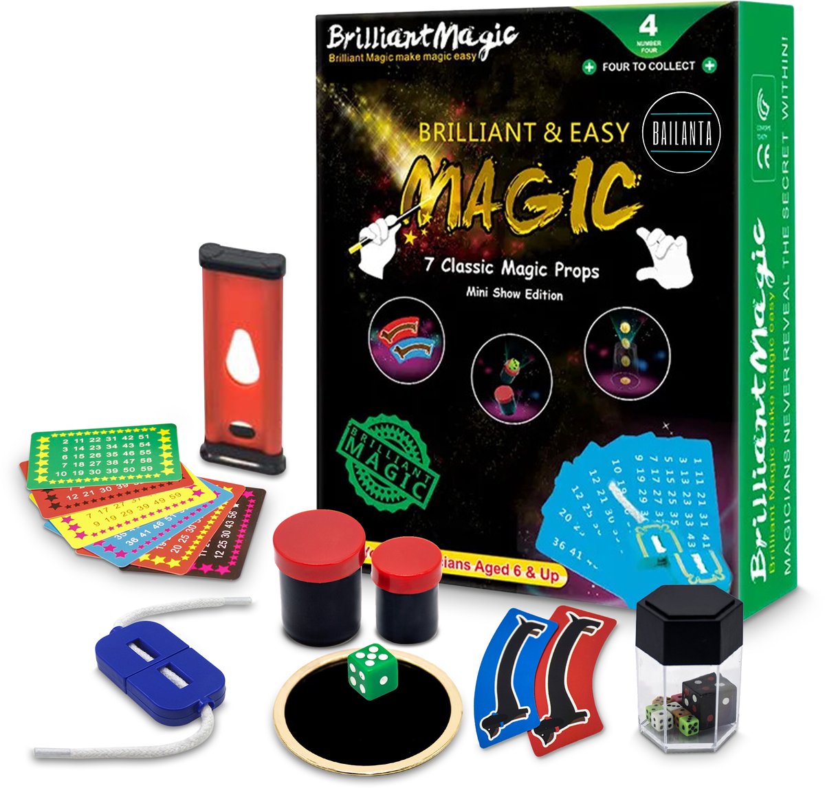  ®   – Goochelset – Inclusief Nederlandse Handleiding – 7 Verschillende Goocheltrucs – Magic Set –   voor Kinderen en Volwassenen – Magic Tricks Set – Goochelen