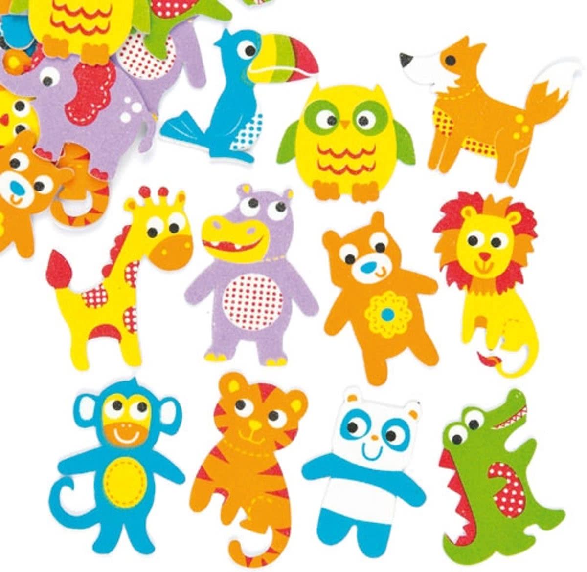 Coole foam stickers dieren  (105 stuks per verpakking)