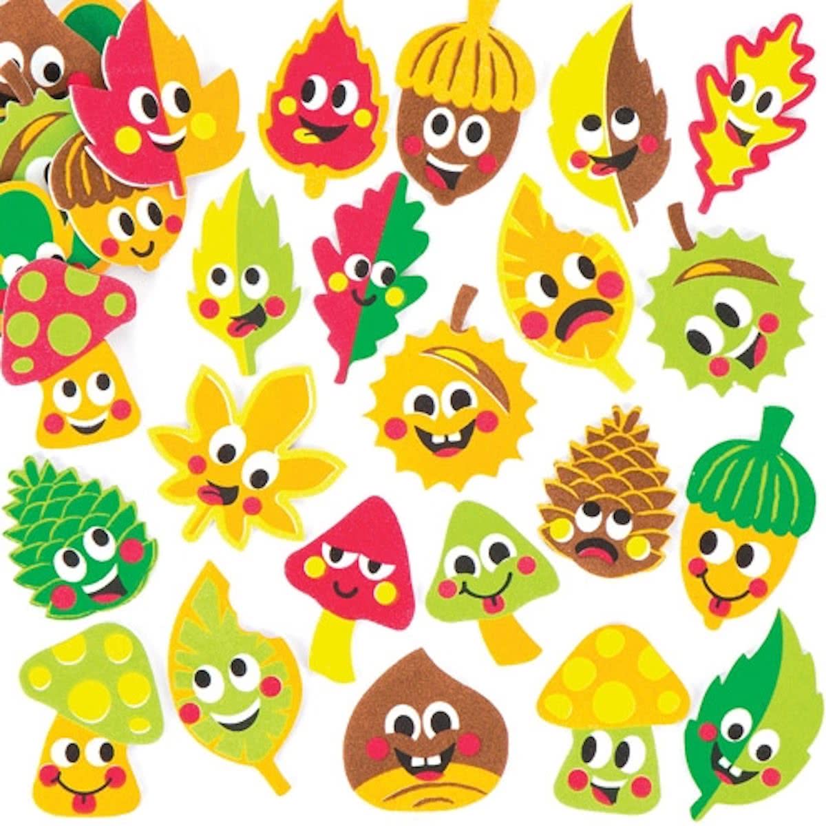 Foamstickers herfstvriendjes voor kinderen om zelf te ontwerpen, maken en te presenteren - Creatieve herfstknutselset voor kinderen (120 stuks per verpakking)