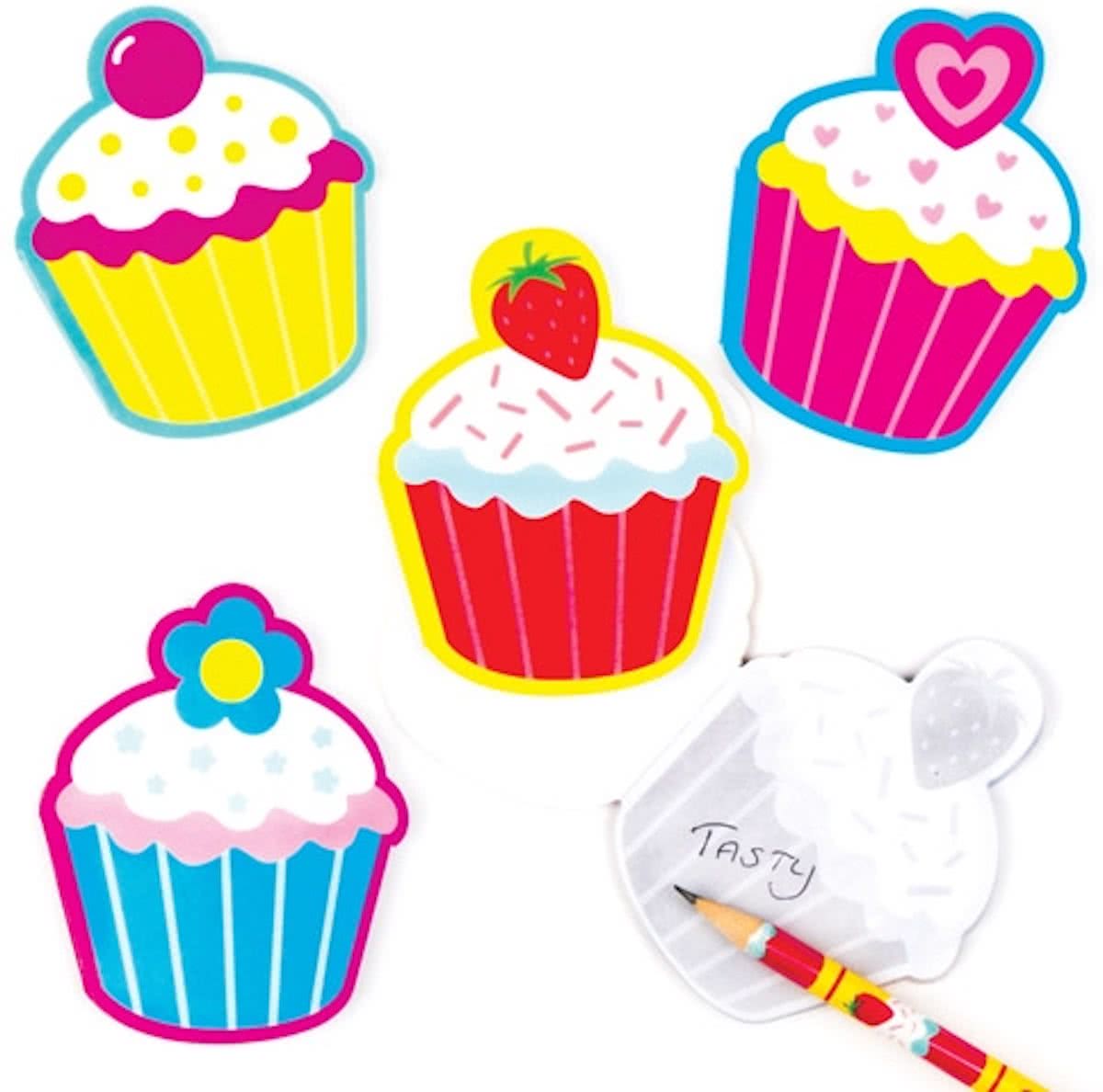 Geurige notitieboekjessets met coole cupcakedesigns voor kinderen – een leuke vuller voor uitdeelzakjes voor kinderen (8 stuks per verpakking)