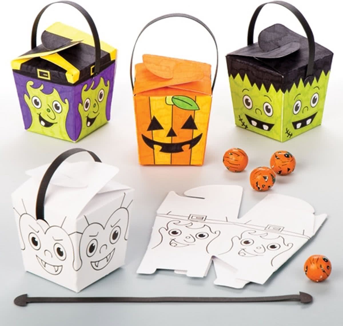 Halloween traktatietasjes om zelf in te kleuren voor kinderen. Leuke halloweencadeautjes voor zakgeldprijzen - Perfect voor in feesttasjes voor kinderen (8 stuks per verpakking)