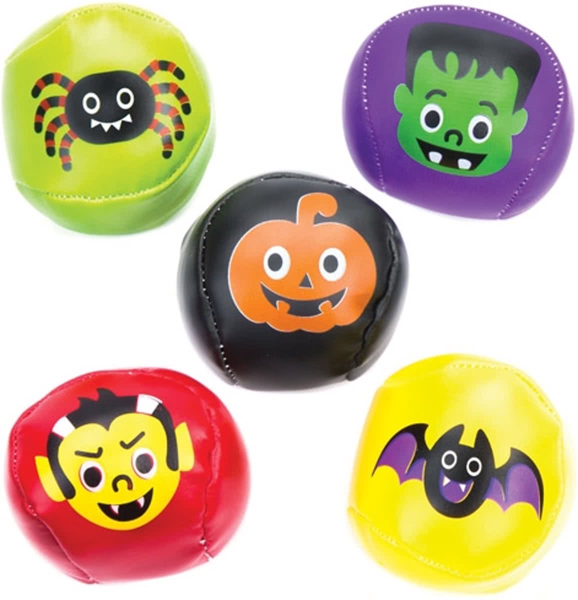 Mini softballen Halloween voor kinderen. Leuke halloweencadeautjes voor zakgeldprijzen - Perfect voor in feesttasjes voor kinderen (5 stuks per verpakking)