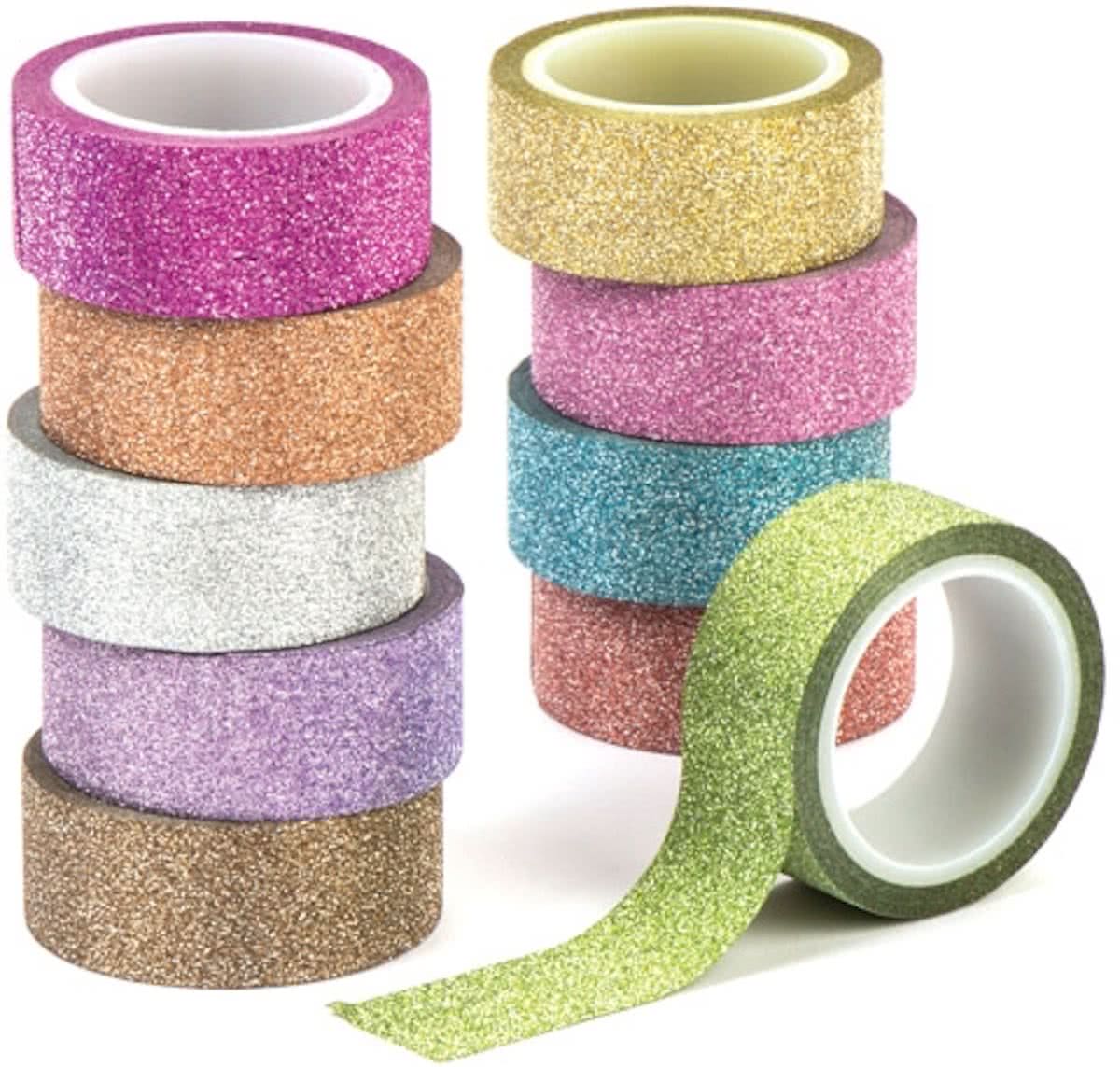 Plakband met glitter. Creatieve knutselpakketten voor kerstdecoraties (10 stuks per verpakking)