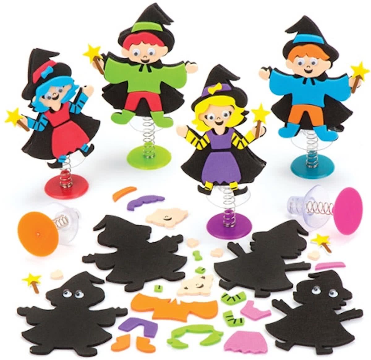 Sets met opspringende heks en tovenaar voor kinderen. Leuke halloweencadeautjes voor zakgeldprijzen - Perfect voor in feesttasjes voor kinderen (6 stuks per verpakking)