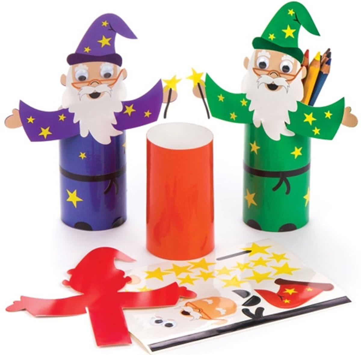 Sets met pennenbakjes met tovenaar voor kinderen. Leuke halloweencadeautjes voor zakgeldprijzen - Perfect voor in feesttasjes voor kinderen (4 stuks per verpakking)