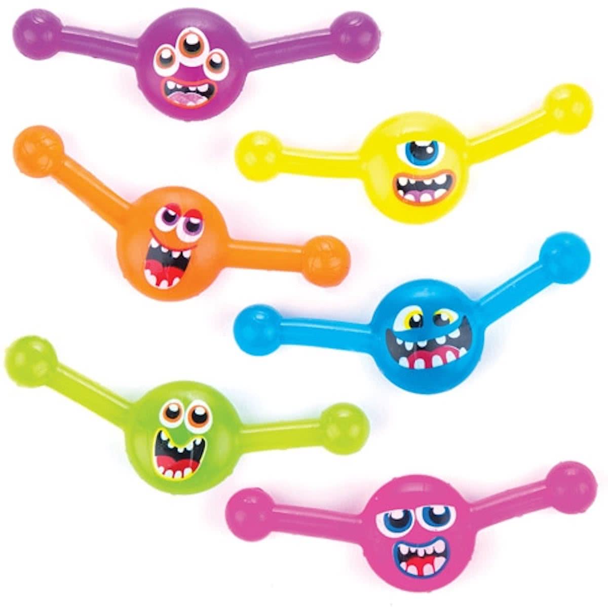 Uitrekbare buitenaardse monsters voor kinderen. Leuke halloweencadeautjes voor zakgeldprijzen - Perfect voor in feesttasjes voor kinderen (6 stuks per verpakking)