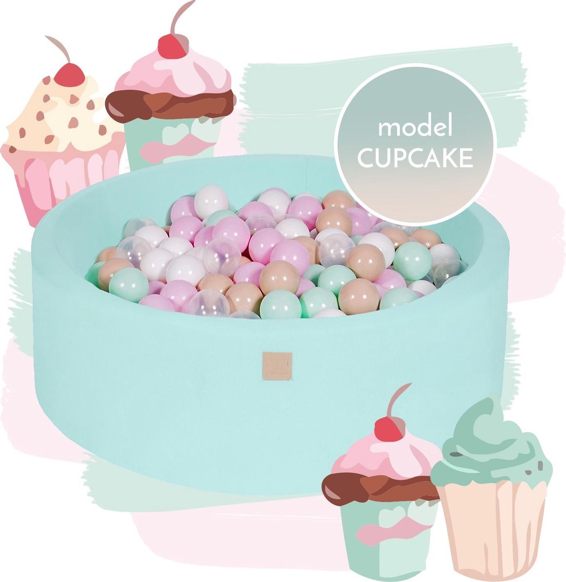 ballenbak XL SET Cupcake - 90x30 incl. 250 ballen