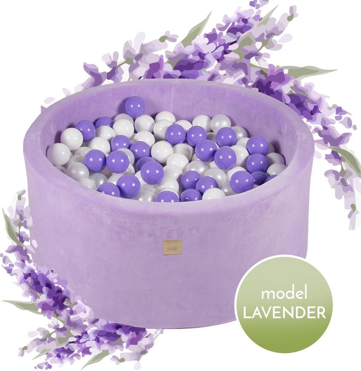 ballenbak XL Velvet SET Lavendel - 90x40 incl. 250 ballen