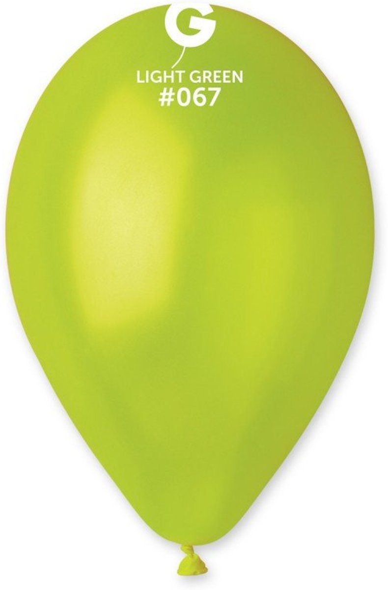 Ballon metallic limegroen ø 30 cm. 10 st.