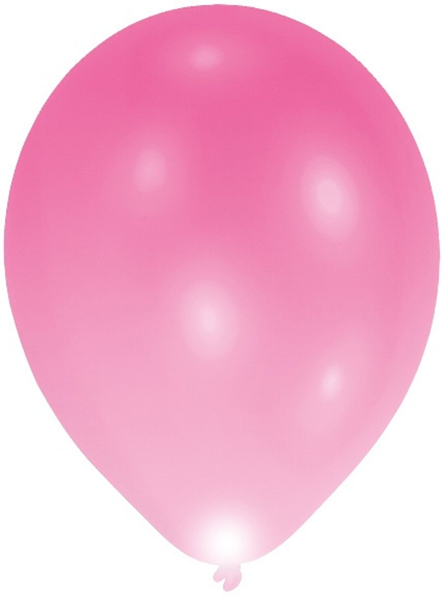   Ballonnen Met Led-verlichting 28 Cm 5 Stuks Roze