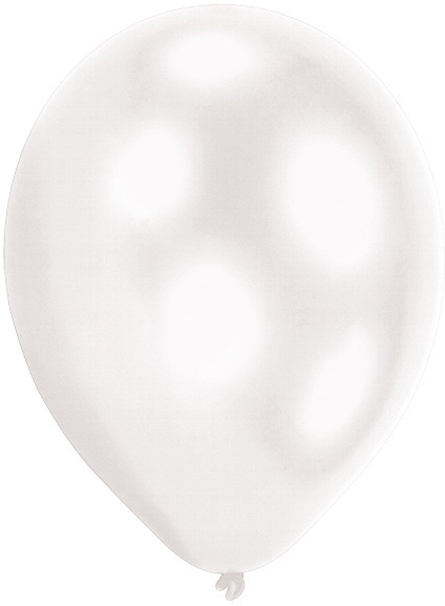 Witte ballon - 27 cm - met LED lamp (5 stuks)