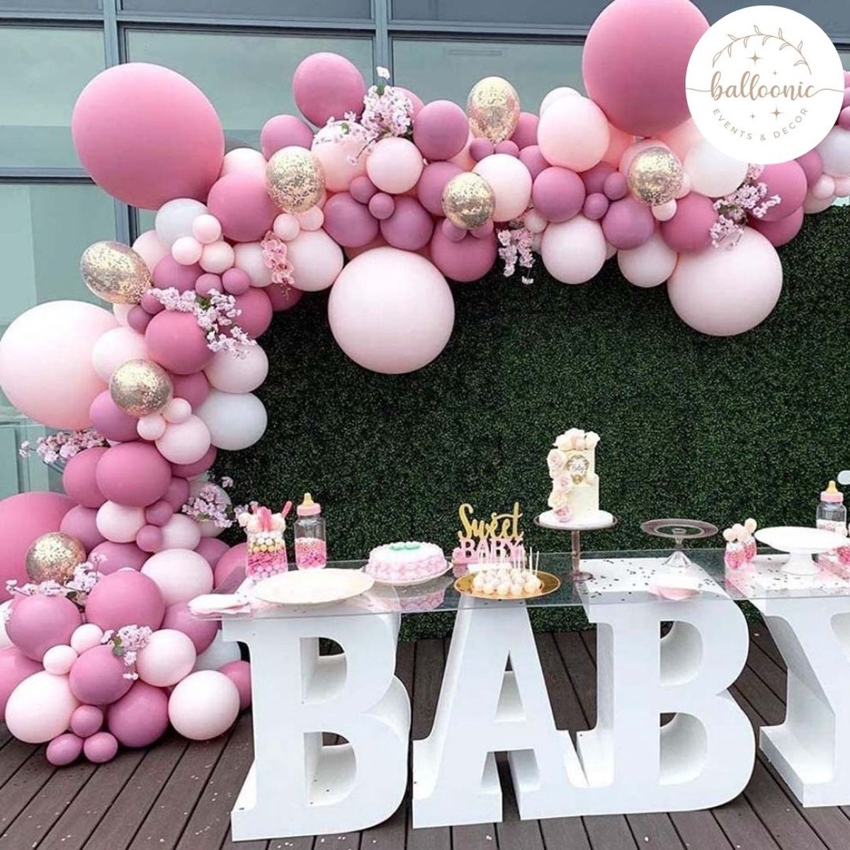 Balloonic Ballonnenboog – Baby Shower – Girl – Meisje – Roze – Ballonboog Feest Decoratie Versiering – Decoratiepakket – Ballonnen Verjaardag – Feestartikelen.