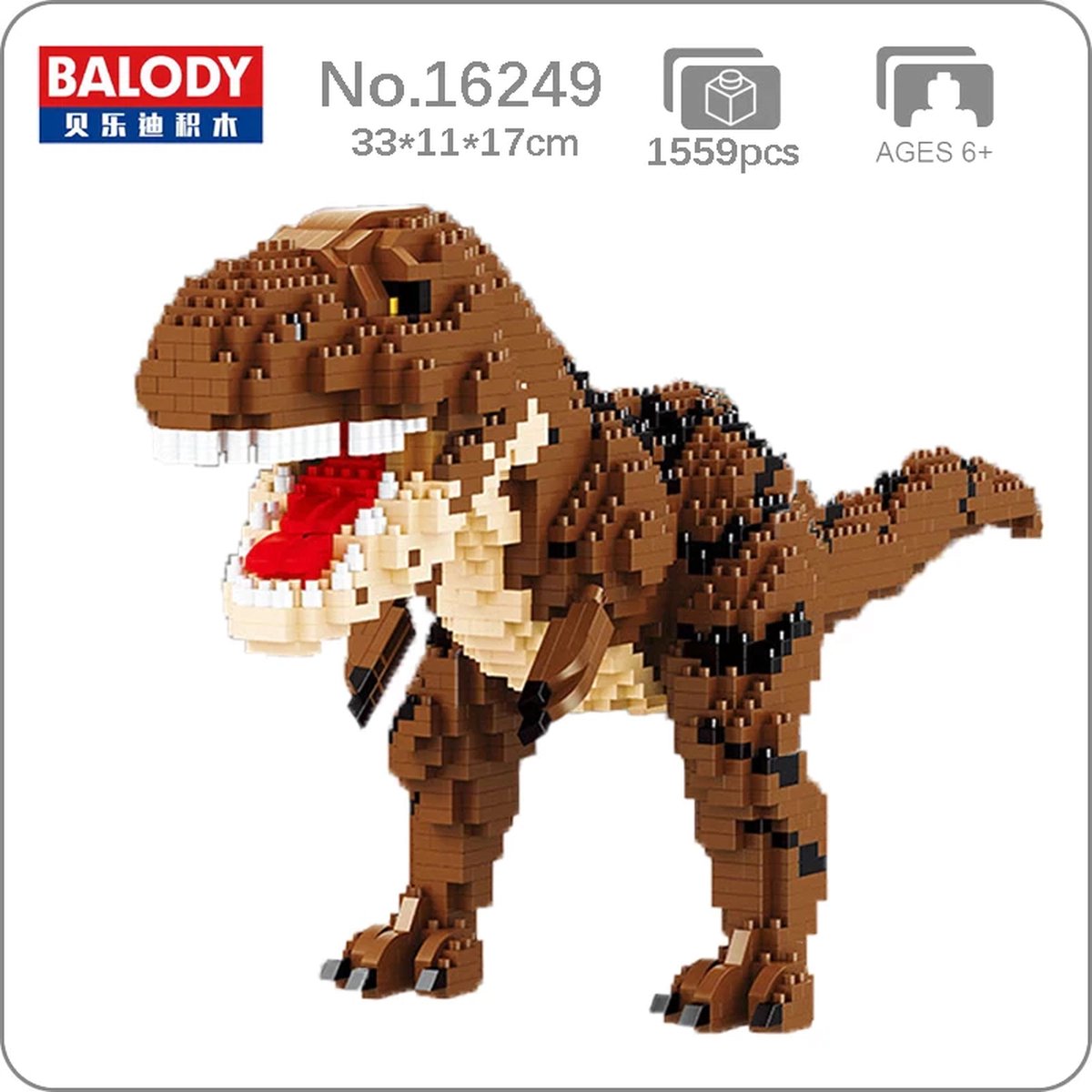 Balody Tyrannosaurus - Dinosaurus - Nanoblocks / miniblocks - Bouwset / 3D puzzel - 1559 bouwsteentjes