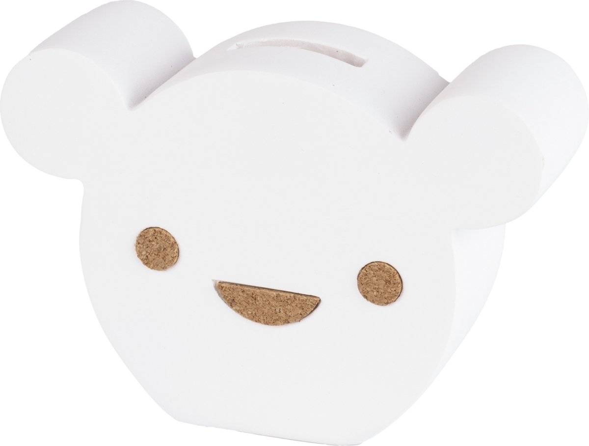 BamBam - Cork Bear Moneybank - wit - spaarpot