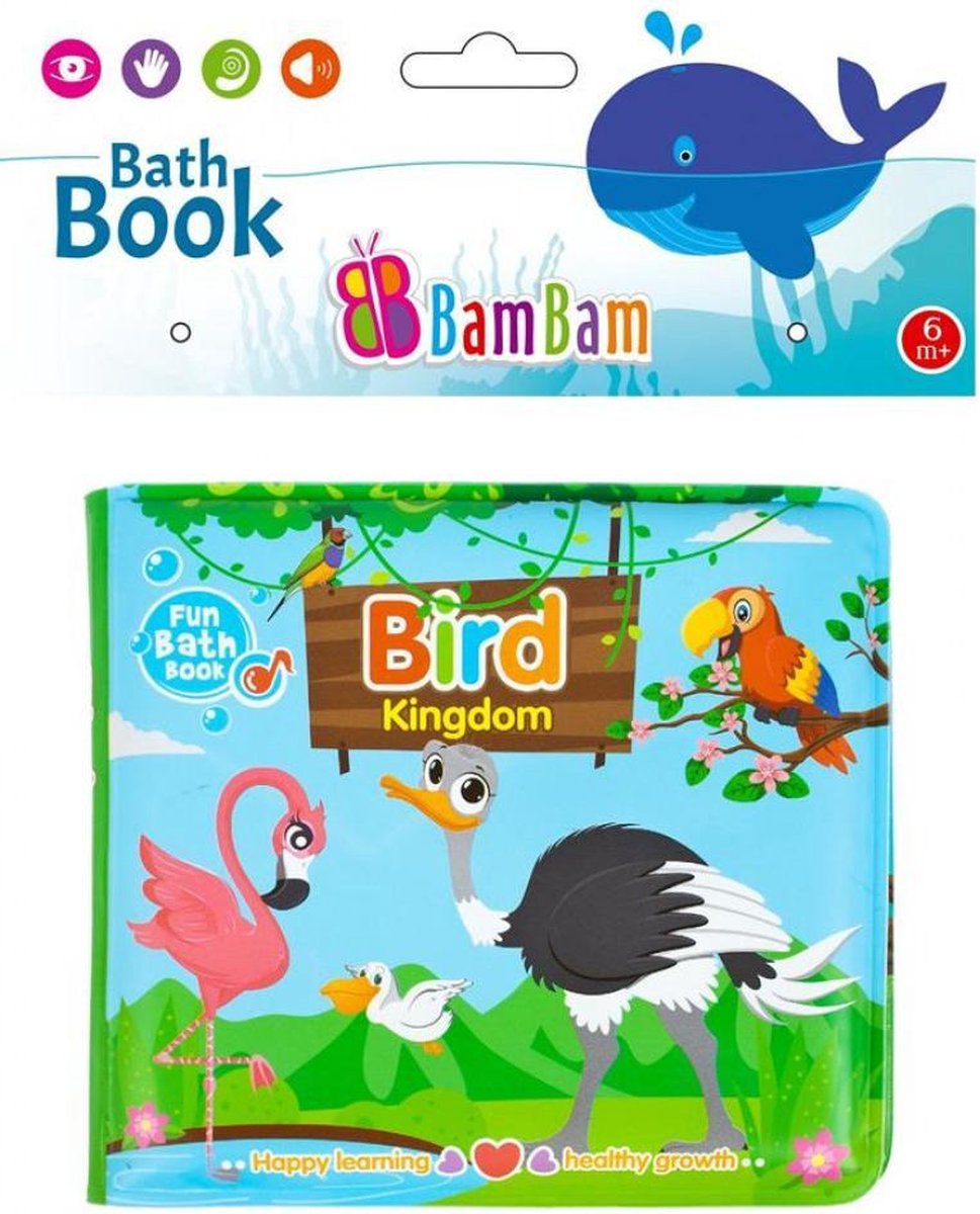 BamBam badboek voor baby / peuter - Water speelgoed boekje - Vogels Bird Kingdom