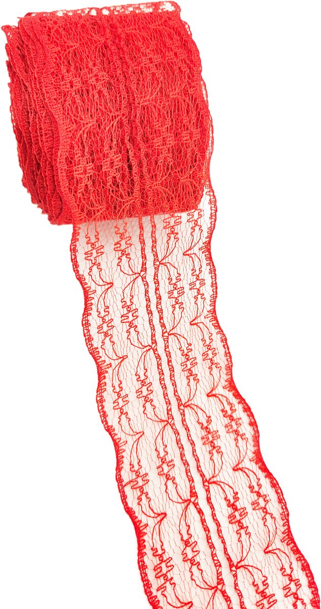  ® - 10 meter Kant lint band 4.5 cm breed Rood voor naaien afwerk