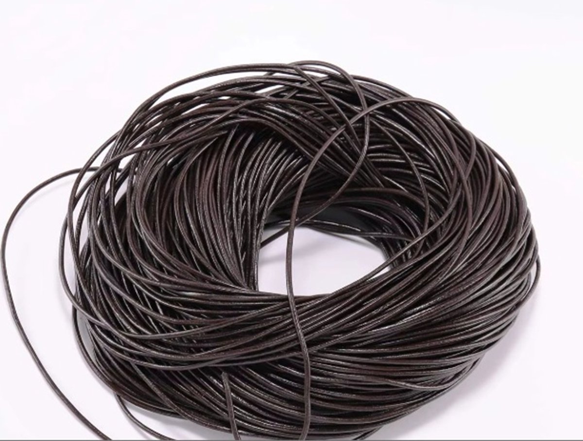  ® -   2 meter - string rond van leer touw