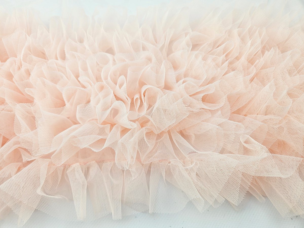  ® Naai band - Breed mesh Kant rushes tutu tule tulle Roze - Sier afwerk band kleding maken