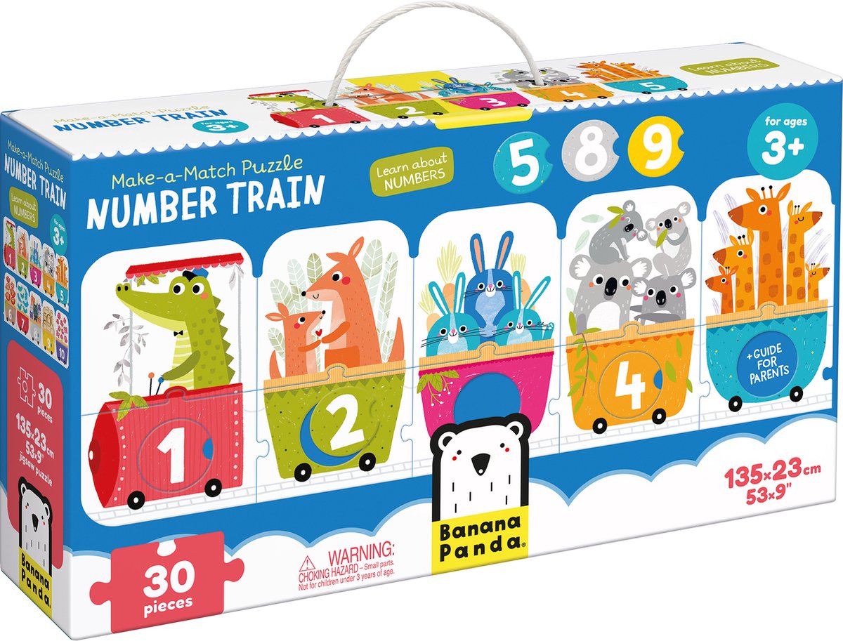 Banana Panda puzzel Combineer Getallen Trein - 3+ - 30 stukjes