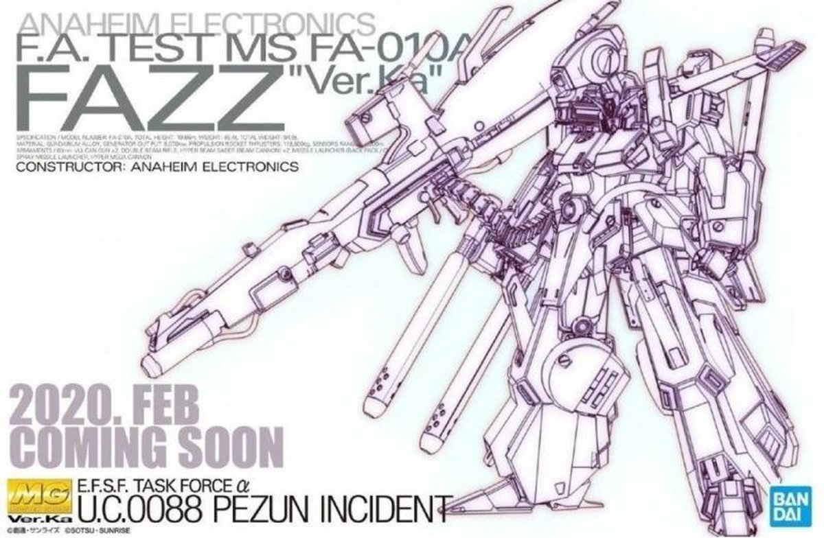 GUNDAM - MG 1/100 Fazz Ver.Ka FA-010 - Model Kit